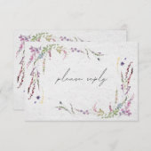 Elegant Moderne Wildbloemen eten RSVP weduwschap (Voorkant / Achterkant)