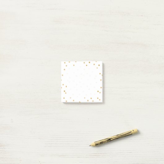 Elegant moderne witte en goudConfetti Stippen Post-it® Notes (Op bureau)