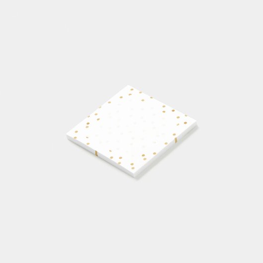 Elegant moderne witte en goudConfetti Stippen Post-it® Notes (Schuin)