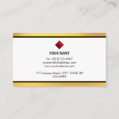 Elegant moderne witte en gouden strepen visitekaartje (Achterkant)