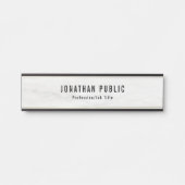 Elegant moderne witte marmer en goudSjabloon Deurbordje (Voorkant)