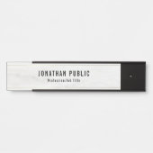 Elegant moderne witte marmer en goudSjabloon Deurbordje (Voorkant)