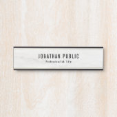 Elegant moderne witte marmer en goudSjabloon Deurbordje (Voorkant)