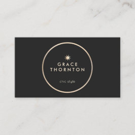 Elegant moderne zwarte goudster Star Visitekaartje