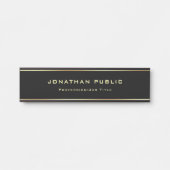 Elegant moderne zwarte Sjabloon en goudglamour Deurbordje (Voorkant)