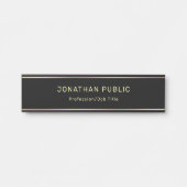 Elegant moderne zwarte Sjabloon en goudglamour Deurbordje (Voorkant)