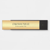 Elegant moderne zwarte Sjabloon en goudglamour Deurbordje (Voorkant)