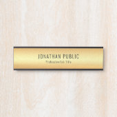 Elegant moderne zwarte Sjabloon en goudglamour Deurbordje (Voorkant)