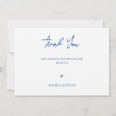 Elegant Modieus Besneeuwd Landschap Winter Bruilof Bedankkaart (Achterkant)