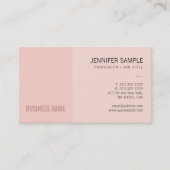 Elegant Modish Blush Pink Creative Plain Trendy Visitekaartje (Voorkant)