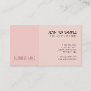 Elegant Modish Blush Pink Creative Plain Trendy Visitekaartje
