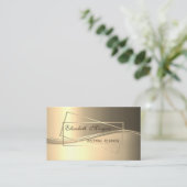 Elegant Modrn Luxury Gold, Lijst Visitekaartje (Staand voorkant)