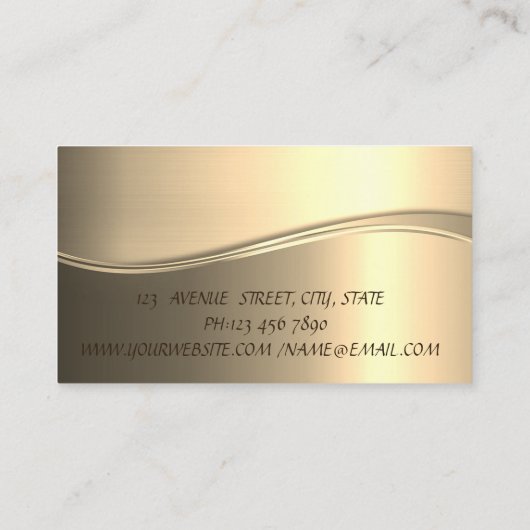 Elegant Modrn Luxury Gold, Lijst Visitekaartje (Achterkant)