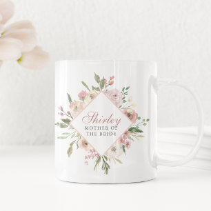 Elegant moeder van de Bride Floral Blush Pink Koffiemok
