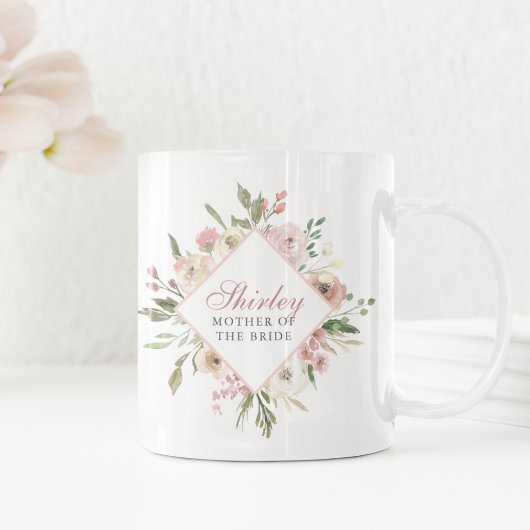 Elegant moeder van de Bride Floral Blush Pink Koffiemok