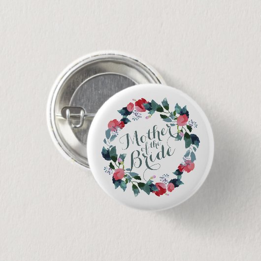 Elegant moeder van het bruidhuwelijk | Pin-Button Ronde Button 3,2 Cm (Voorkant /achterkant)