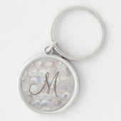 Elegant Moeder van Pearl Monogrammed Sleutelhanger (Voorkant)