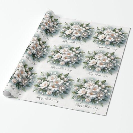 Elegant Moederdag bloemeninpakpapier Cadeaupapier (Uitgerold)