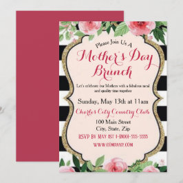 Elegant Moederdag Brunch Invitation Flat Card Kaart