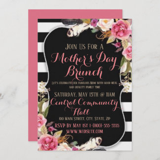Elegant Moederdag Brunch Invitation Flat Card Kaart