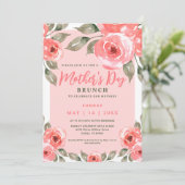 Elegant Moederdag Brunch Party Spring Floral Kaart (Staand voorkant)
