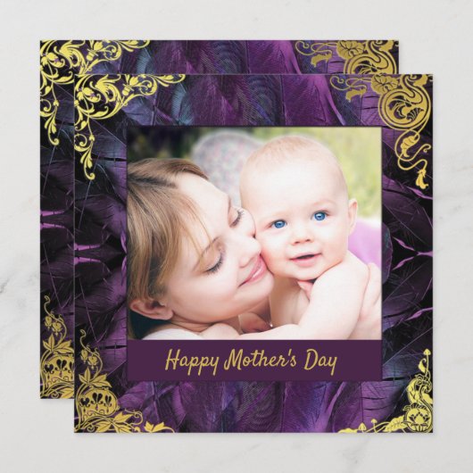 Elegant Moederdag Feestdagenkaart (Voorkant / Achterkant)