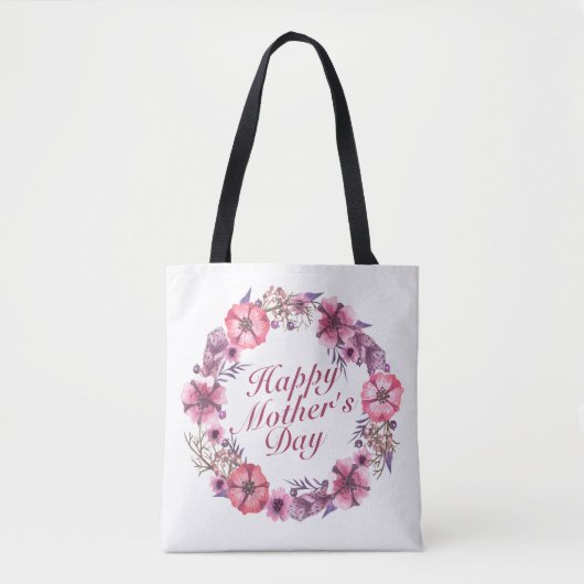 Elegant Moederdag Floral Wreath Canvas tas (Voorkant)