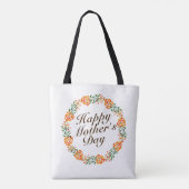 Elegant Moederdag Floral Wreath | CANVAS TAS (Achterkant)
