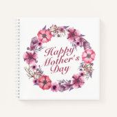 Elegant Moederdag Floral Wreath Guestbook Notitieboek (Voorkant)