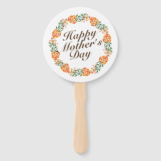 Elegant Moederdag Floral Wreath | Hand Fan Handwaaier (Achterkant)
