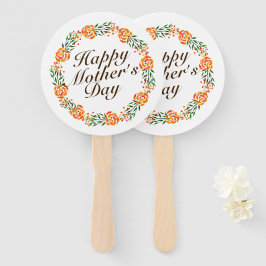 Elegant Moederdag Floral Wreath | Hand Fan Handwaaier