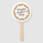 Elegant Moederdag Floral Wreath | Hand Fan Handwaaier (Voorkant)