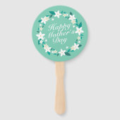 Elegant Moederdag Floral Wreath | Hand Fan Handwaaier (Achterkant)