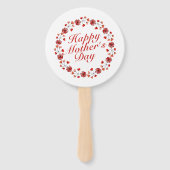 Elegant Moederdag Floral Wreath | Hand Fan Handwaaier (Voorkant)