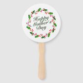 Elegant Moederdag Floral Wreath | Hand Fan Handwaaier (Voorkant)