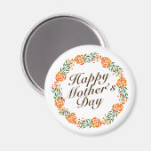 Elegant Moederdag Floral Wreath | Magneet (Voorkant / Achterkant)