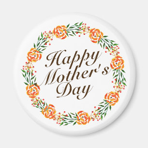Elegant Moederdag Floral Wreath Magneet