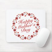 Elegant Moederdag Floral Wreath | Mousepad Muismat (Met muis)
