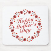 Elegant Moederdag Floral Wreath | Mousepad Muismat (Voorkant)