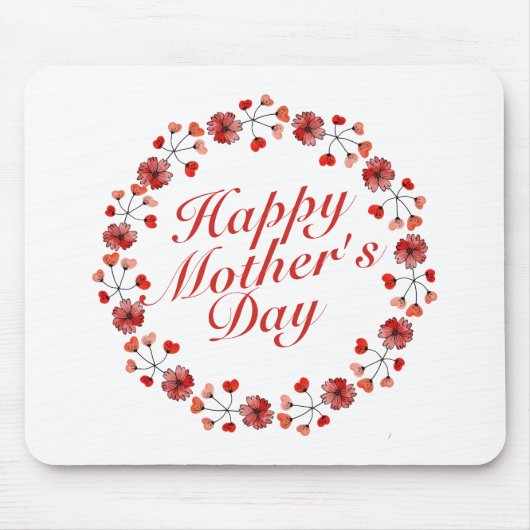 Elegant Moederdag Floral Wreath | Mousepad Muismat (Voorkant)