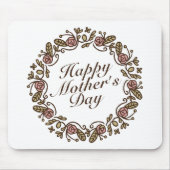 Elegant Moederdag Floral Wreath | Mousepad Muismat (Voorkant)
