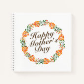 Elegant Moederdag Floral Wreath | NOTITIEBOEK (Voorkant)