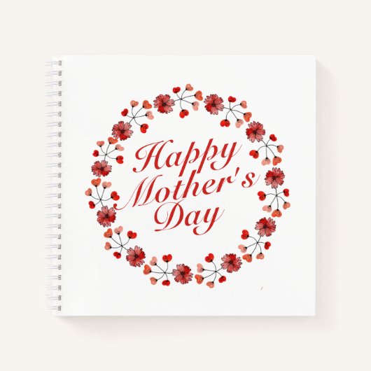 Elegant Moederdag Floral Wreath | NOTITIEBOEK (Voorkant)