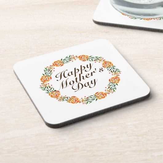 Elegant Moederdag Floral Wreath | ONDERZETTER (Linkerzijde)