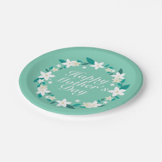 Elegant Moederdag Floral Wreath | Papieren Bord (Gekanteld)