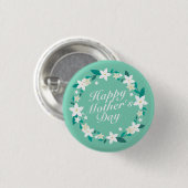 Elegant Moederdag Floral Wreath | Pin-Button Ronde Button 3,2 Cm (Voorkant /achterkant)