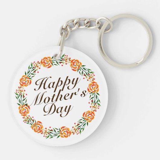 Elegant Moederdag Floral Wreath | SLEUTELHANGER (Achterkant)