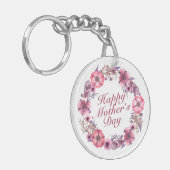 Elegant Moederdag Floral Wreath Sleutelhanger (Voorkant Links)
