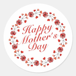 Elegant Moederdag Floral Wreath   Sticker