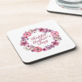 Elegant Moederdag Floral Wreator Onderzetter (Linkerzijde)